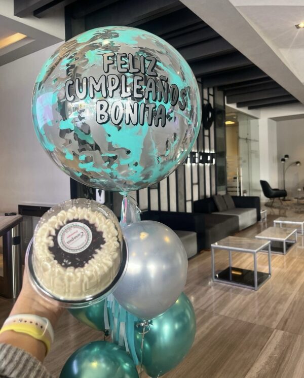 Combo burbuja mediana y mini pastel