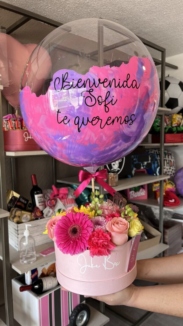 Globo y flores