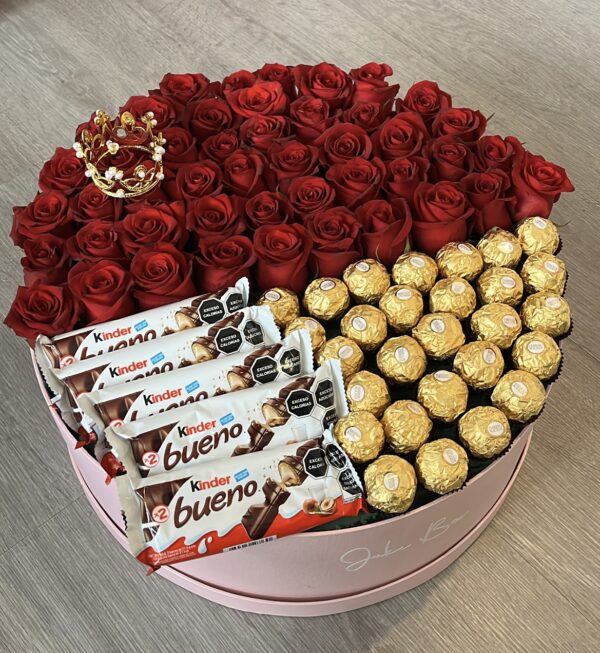 Rosas y chocolates grande