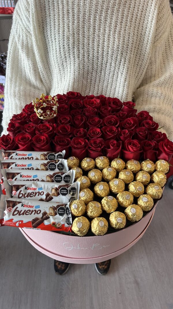 Rosas y chocolates grande