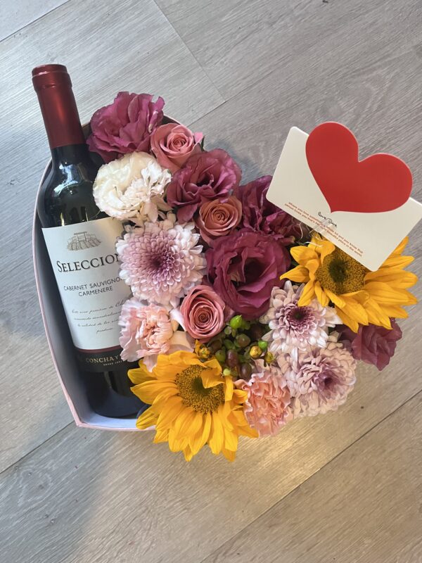 Corazón con vino