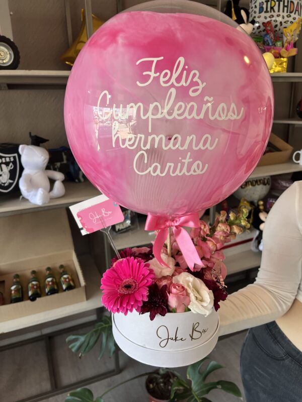 Globo y flores