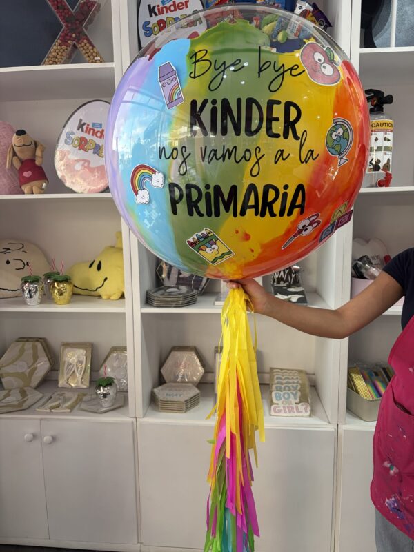 Burbuja gigante arcoíris con tags